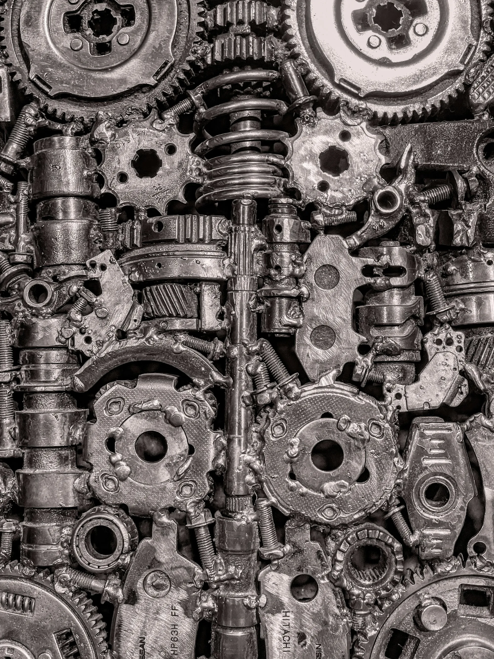Macro view of transmission gears and shafts